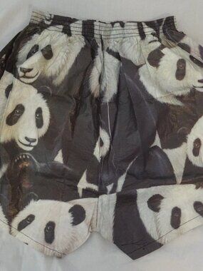 PRIDE Animal Print Panda Bear Paul Gasoir Tyvek Stretch Swimming Trucks Size S